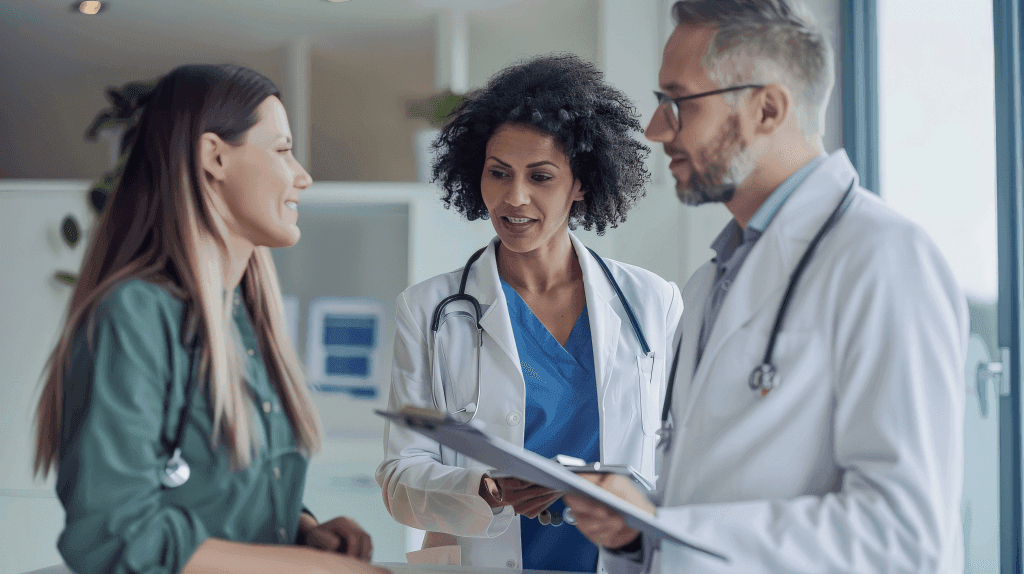 Médicos conversando com paciente, Seguro Saúde Bonafide Seguros